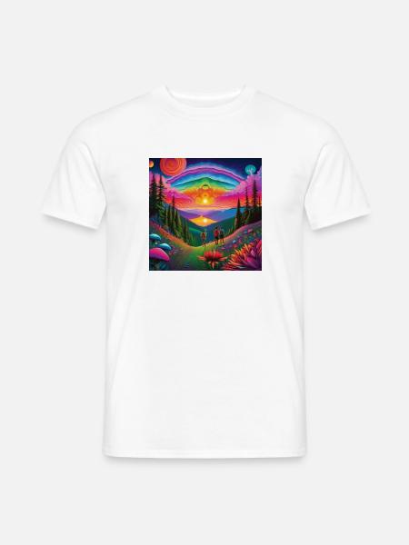 psychedelisches trippy Traumwelt-Design - Männer T-Shirt - Weiß