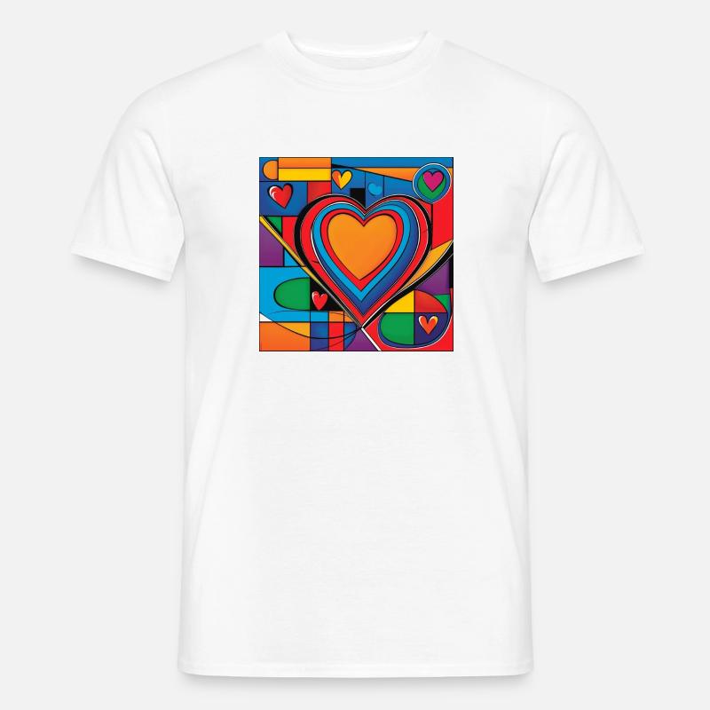 herz - Männer T-Shirt - Weiß