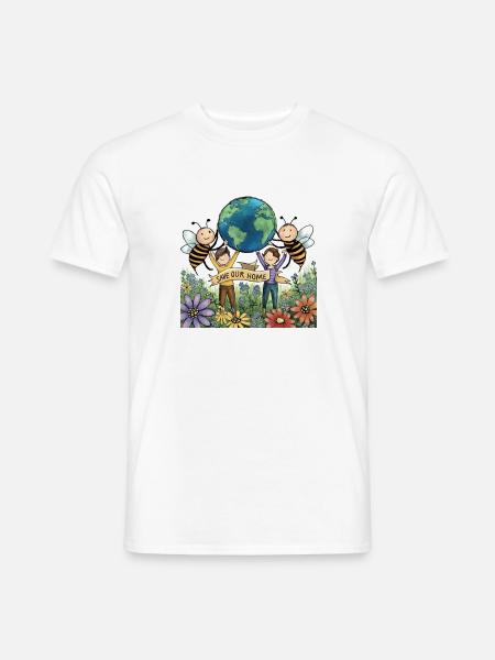 Bienen und Menschen für unseren Planeten - Männer T-Shirt - Weiß