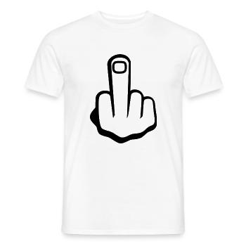 Middle finger - Men's T-Shirt - white - Front - AI Model Male 178 dark (178cm)