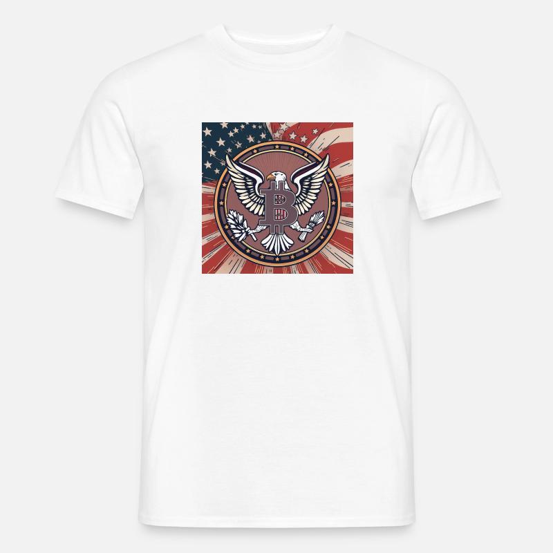 Bitcoin, USA, eagle - Männer T-Shirt - Weiß