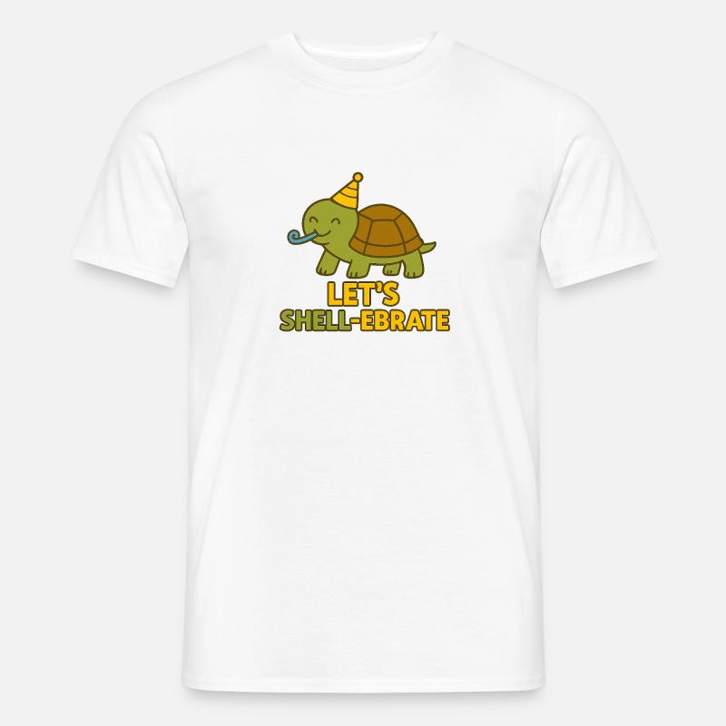 Let's Shell-ebrate – Party Turtle Edition - Männer T-Shirt - Weiß
