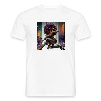 Afro Sexy - T-shirt homme - blanc - Devant - AI Model Male 178 dark (178cm)