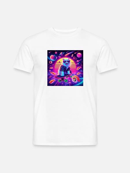 Cyberpunk Cat - Männer T-Shirt - Weiß