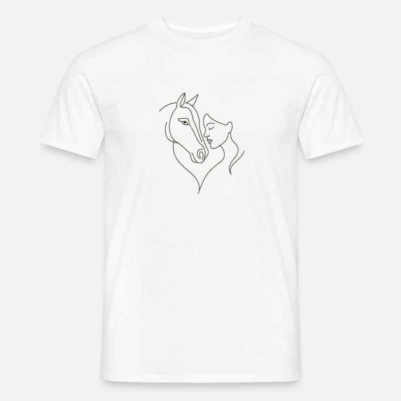 Pferde knuddeln - Männer T-Shirt - Weiß
