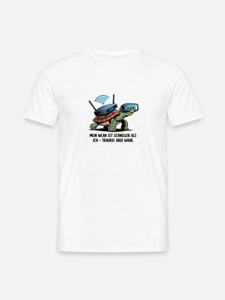 Mein WLAN ist schneller als ich - Männer T-Shirt - Weiß