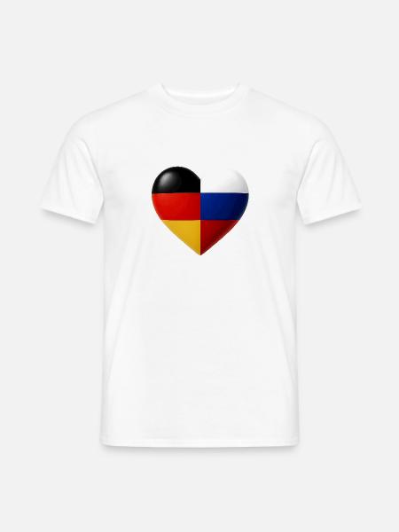 Russlanddeutsches Herz - Männer T-Shirt - Weiß