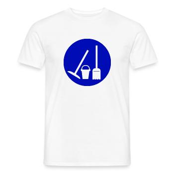Nettoyage Nettoyage Nettoyage dame balai wischmop66 - T-shirt homme - blanc - Devant - AI Model Male 178 dark (178cm)