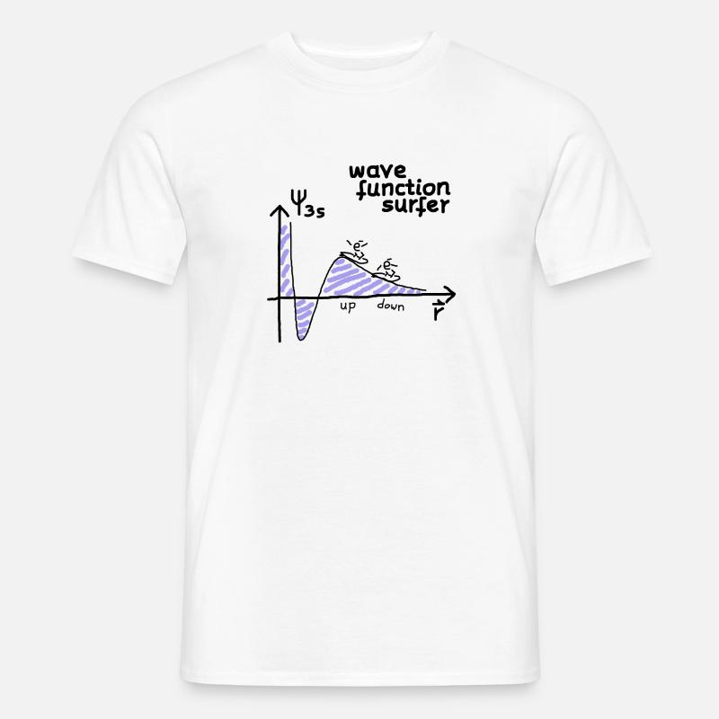 Quantum mechanics electron surfer (physics) - Men’s T-shirt - white