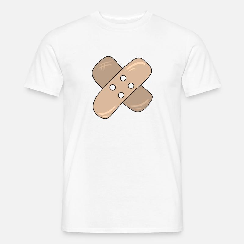 Pflaster, Wunde, Verletzung, Heilung, Geschenkidee - Männer T-Shirt - Weiß
