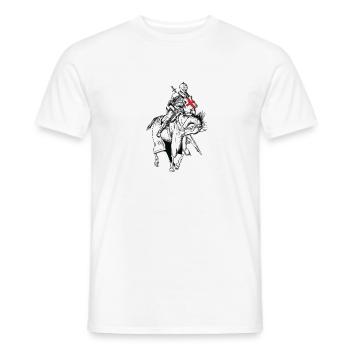 Chevalier - Croisé - Chevalier - Épée - T-shirt homme - blanc - Devant - AI Model Male 178 dark (178cm)