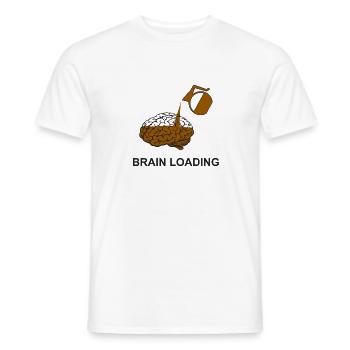 Brain loading by coffee - Männer T-Shirt - Weiß - Vorne - AI Model Male 178 dark (178cm)