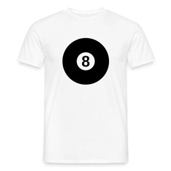 schwarze Billardkugel mit der Zahl 8 - Männer T-Shirt - Weiß - Vorne - AI Model Male 178 dark (178cm)