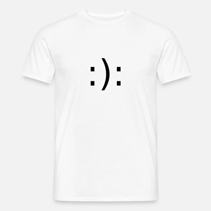 Fröhlicher Smiley - Trauriger Smiley - Männer T-Shirt - Weiß