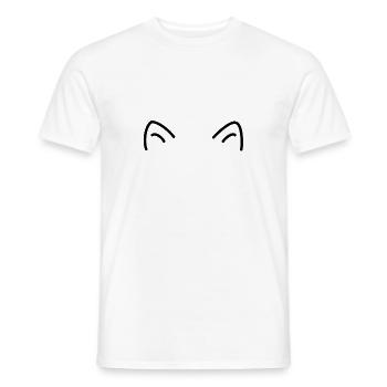 Katzen Ohren für alle Katzenliebhaber - Männer T-Shirt - Weiß - Vorne - AI Model Male 178 dark (178cm)