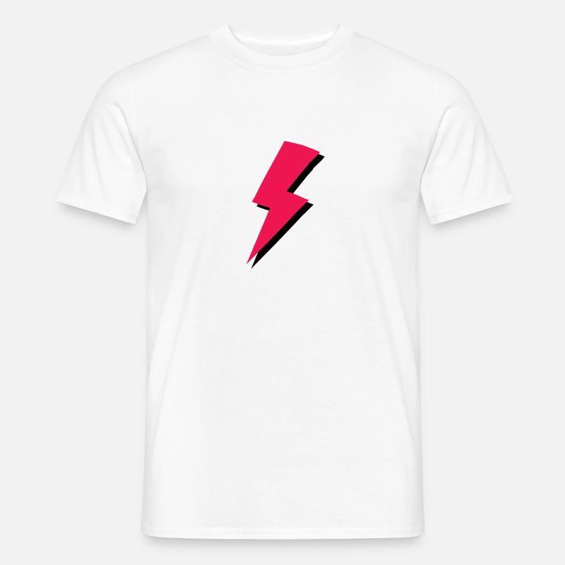 roter Blitz Lightning Cartoon Thunderstorm Gewitte - Männer T-Shirt - Weiß