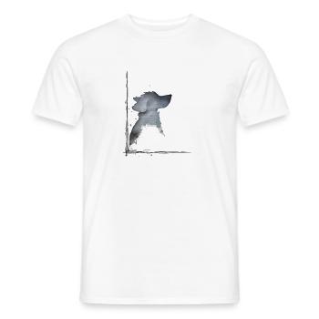 dog in watercolor - Men's T-Shirt - white - Front - AI Model Male 178 dark (178cm)