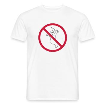 no zone shield ghost haunted horror mon - Men's T-Shirt - white - Front - AI Model Male 178 dark (178cm)