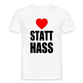 Herz statt hass - Männer T-Shirt - Weiß - Vorne - AI Model Male 178 dark (178cm)