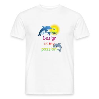 Graphic artist - mediamatic - polygraph gift idea - Men's T-Shirt - white - Front - AI Model Male 178 dark (178cm)