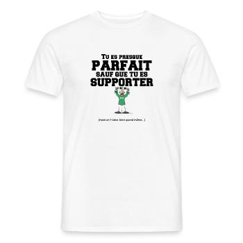 Tu es presque parfait sauf que tu es supporter... - T-shirt homme - blanc - Devant - AI Model Male 178 dark (178cm)