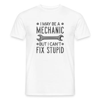 Mechanic Fix Stupid - Men's T-Shirt - white - Front - AI Model Male 178 dark (178cm)