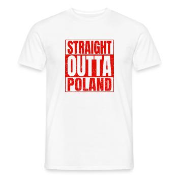 STRAIGHT OUTTA POLAND polonais Patrie fière Pologne - T-shirt homme - blanc - Devant - AI Model Male 178 dark (178cm)