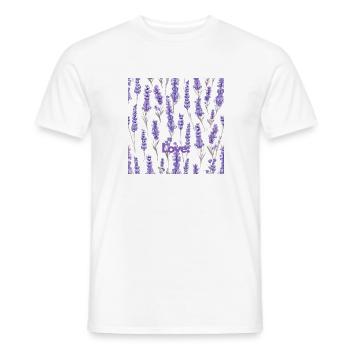 Lavender Love - Männer T-Shirt - Weiß - Vorne - AI Model Male 178 dark (178cm)
