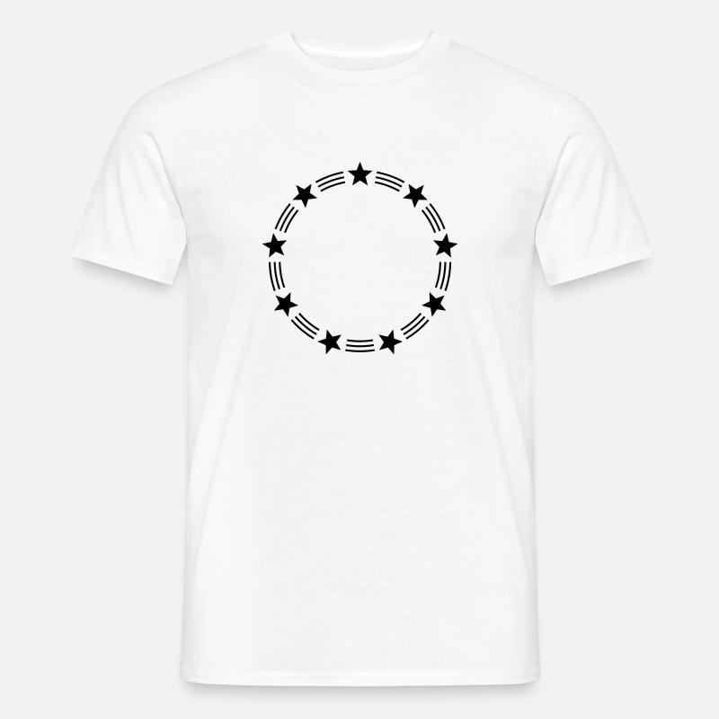STARS CIRCLE MONOGRAMS FRAMES - Männer T-Shirt - Weiß