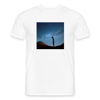 Alien and milky way - Männer T-Shirt - Weiß - Vorne - AI Model Male 178 dark (178cm)