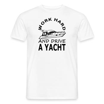 Yacht Driving Yachtist Motorboat Gift Idea - Men's T-Shirt - white - Front - AI Model Male 178 dark (178cm)