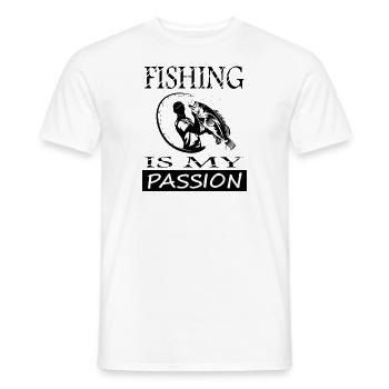 Fisherman Angler fishing is my passion poison - Men's T-Shirt - white - Front - AI Model Male 178 dark (178cm)