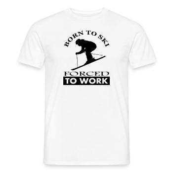 Né à skier skieur station de ski cadeau - T-shirt homme - blanc - Devant - AI Model Male 178 dark (178cm)