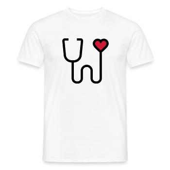 Stethoskop Abhörgerät - Männer T-Shirt - Weiß - Vorne - AI Model Male 178 dark (178cm)
