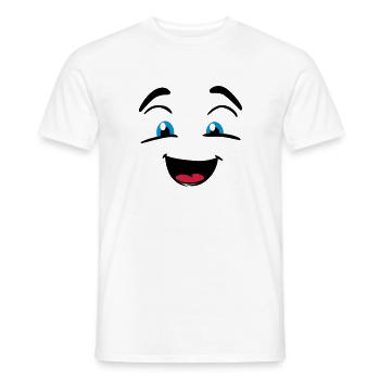Lachendes Gesicht - Männer T-Shirt - Weiß - Vorne - AI Model Male 178 dark (178cm)