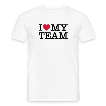 I Love (Heart) My Team - Männer T-Shirt - Weiß - Vorne - AI Model Male 178 dark (178cm)