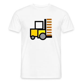 forklift fork lift truck stacker pallet pallet - Men's T-Shirt - white - Front - AI Model Male 178 dark (178cm)