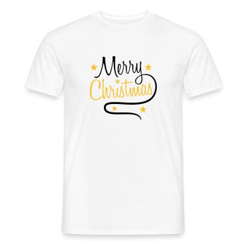 text design logo tanne sterne frohe christmas weih - Männer T-Shirt - Weiß - Vorne - AI Model Male 178 dark (178cm)