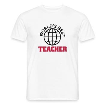 worlds best teacher - Men's T-Shirt - white - Front - AI Model Male 178 dark (178cm)
