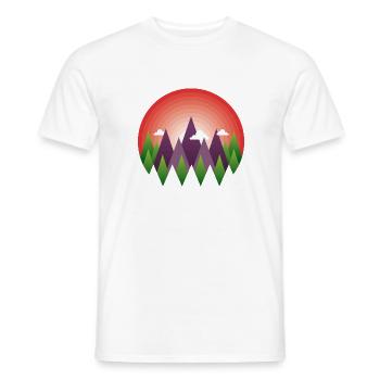 geometric mountain sunrise - T-shirt homme - blanc - Devant - AI Model Male 178 dark (178cm)