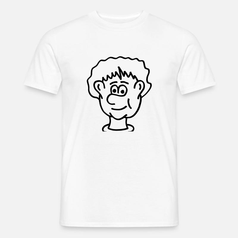 Cooler Comic-Kopf - Männer T-Shirt - Weiß