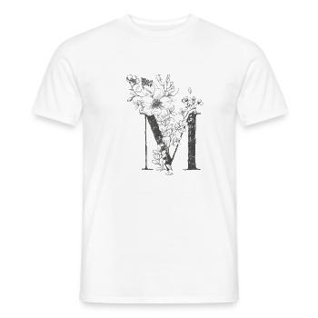 Letter M - Men's T-Shirt - white - Front - AI Model Male 178 dark (178cm)