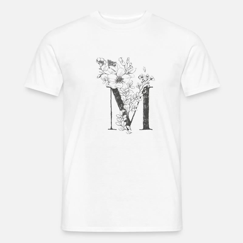Buchstabe M - Männer T-Shirt - Weiß