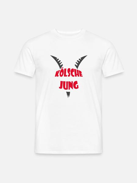 KÖLSCHE JUNG - Geißbock Design - Männer T-Shirt - Weiß