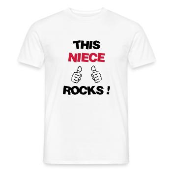 Niece Nichte Nièce Baby Bébé Family - Men's T-Shirt - white - Front - AI Model Male 178 dark (178cm)