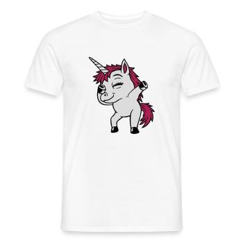 Party Einhorn Dabbing tanzen - Männer T-Shirt - Weiß - Vorne - AI Model Male 178 dark (178cm)