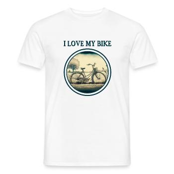 i love my bike - Männer T-Shirt - Weiß - Vorne - AI Model Male 178 dark (178cm)