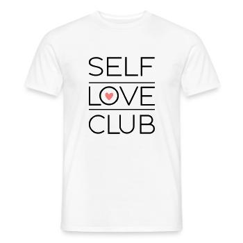 Club d’amour de soi - T-shirt homme - blanc - Devant - AI Model Male 178 dark (178cm)
