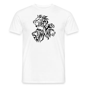 lion tribal tatouage dessin 14030 - T-shirt homme - blanc - Devant - AI Model Male 178 dark (178cm)