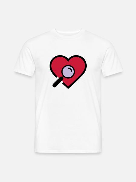 Herzuntersuchung Lupe - Männer T-Shirt - Weiß